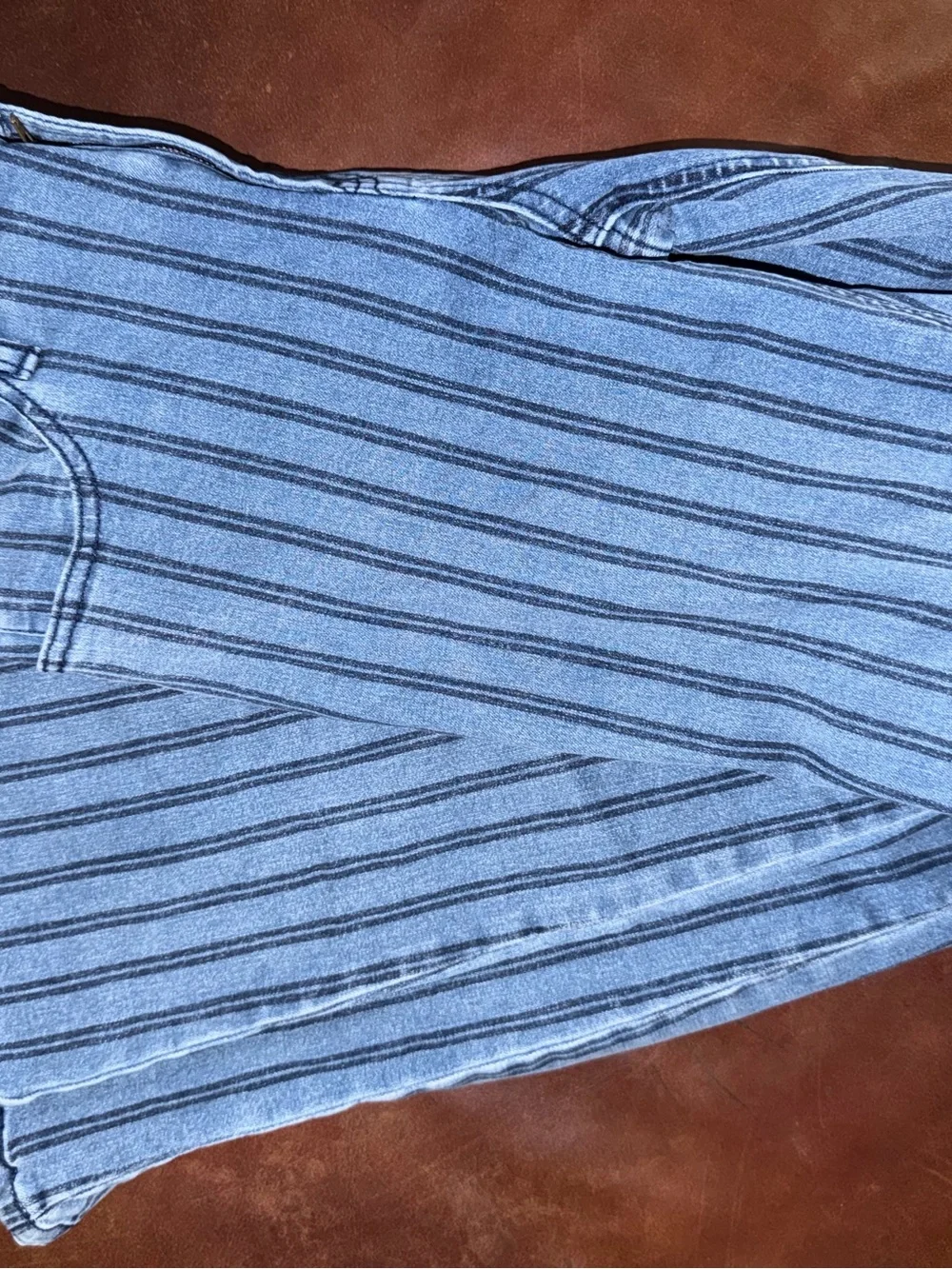Striped Blue Wide-Leg Women’s Jeans